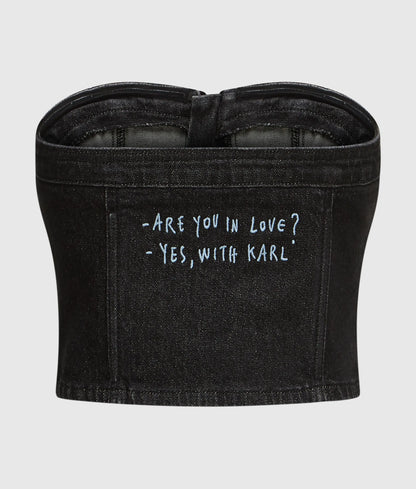 KLJ X Pietro Terzini denim bandeau top