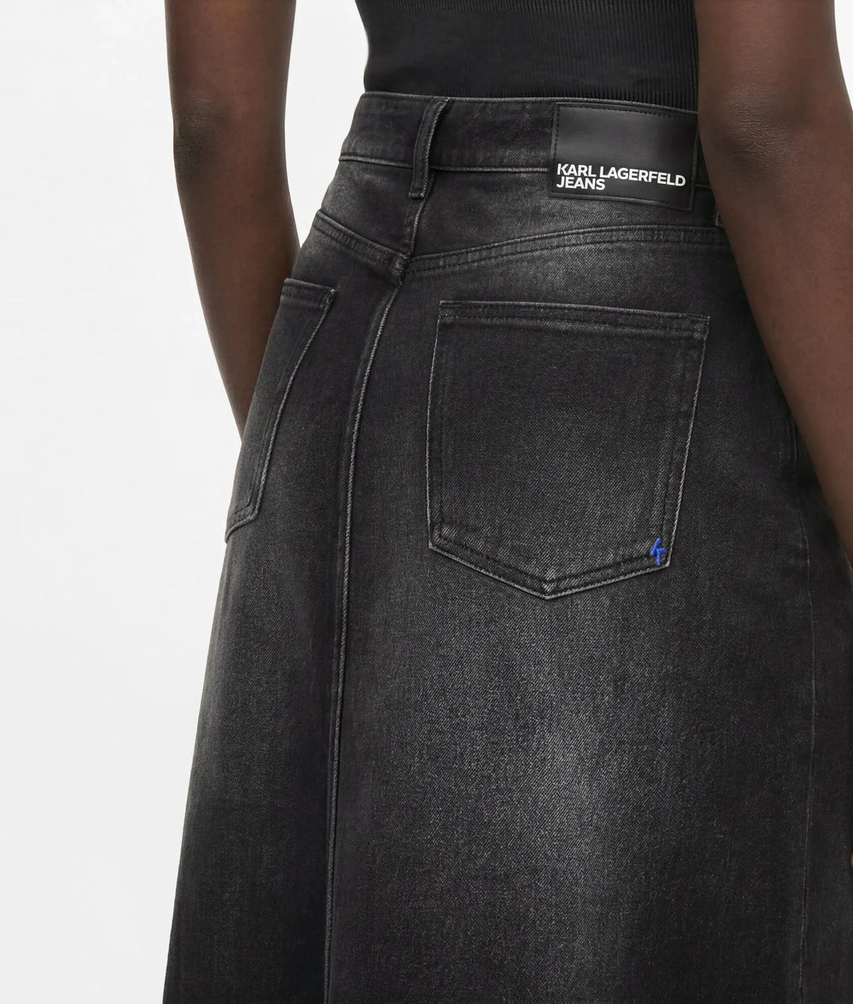 Denim maxi skirt