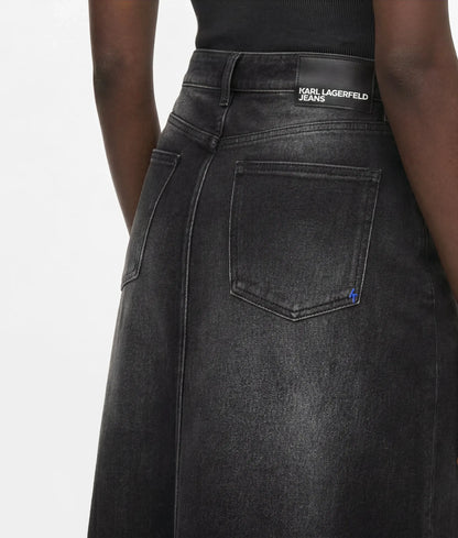 Denim maxi skirt