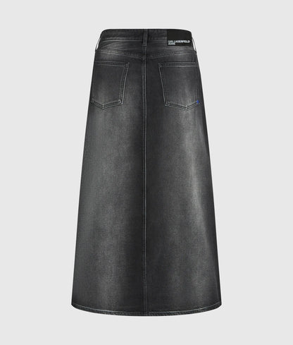 Denim maxi skirt