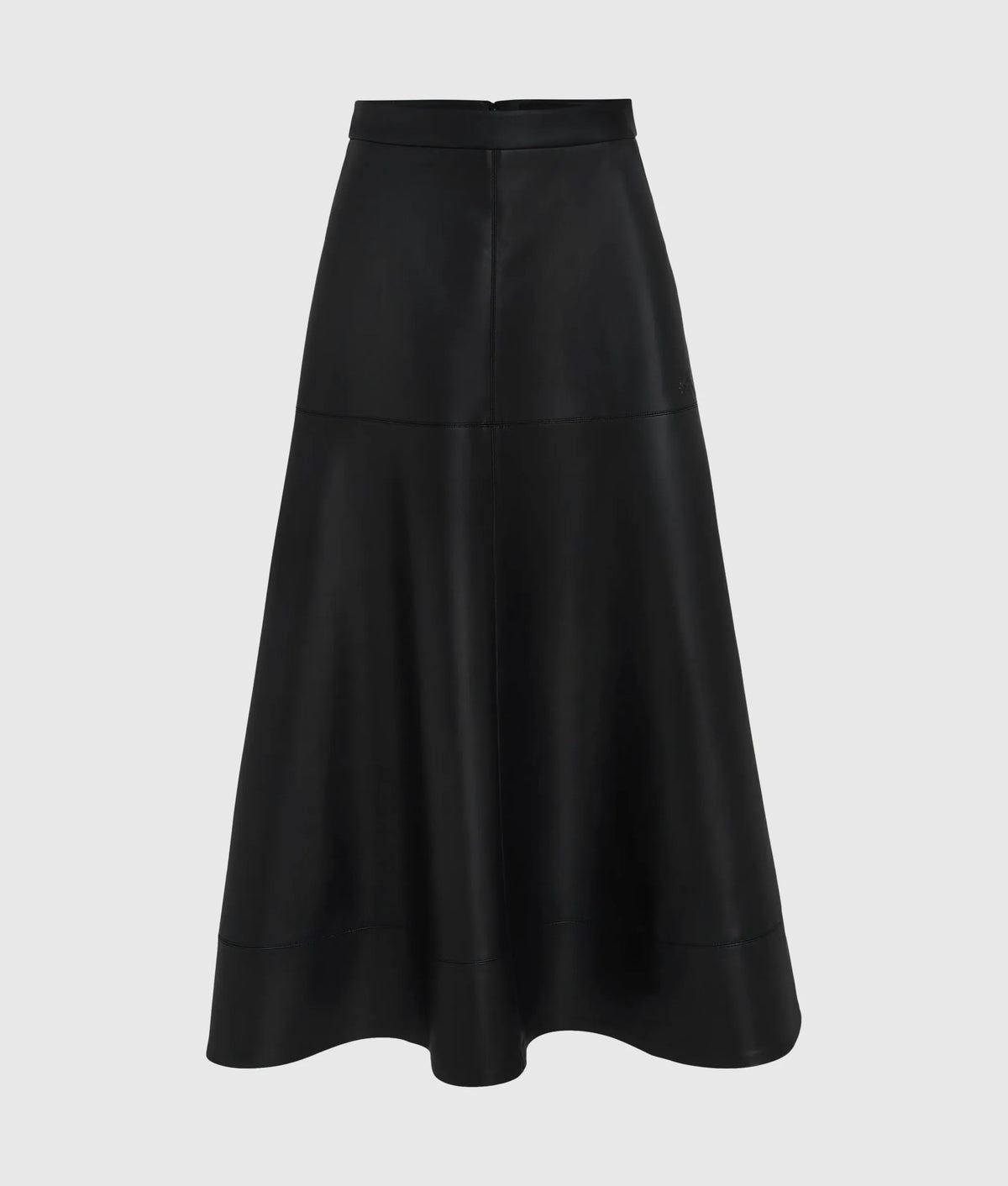 Faux-leather midi skirt