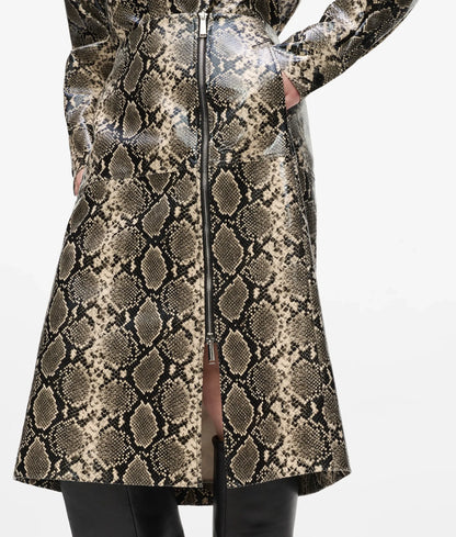 Faux-python midi skirt