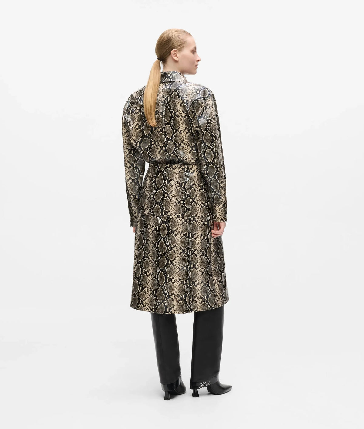 Faux-python midi skirt