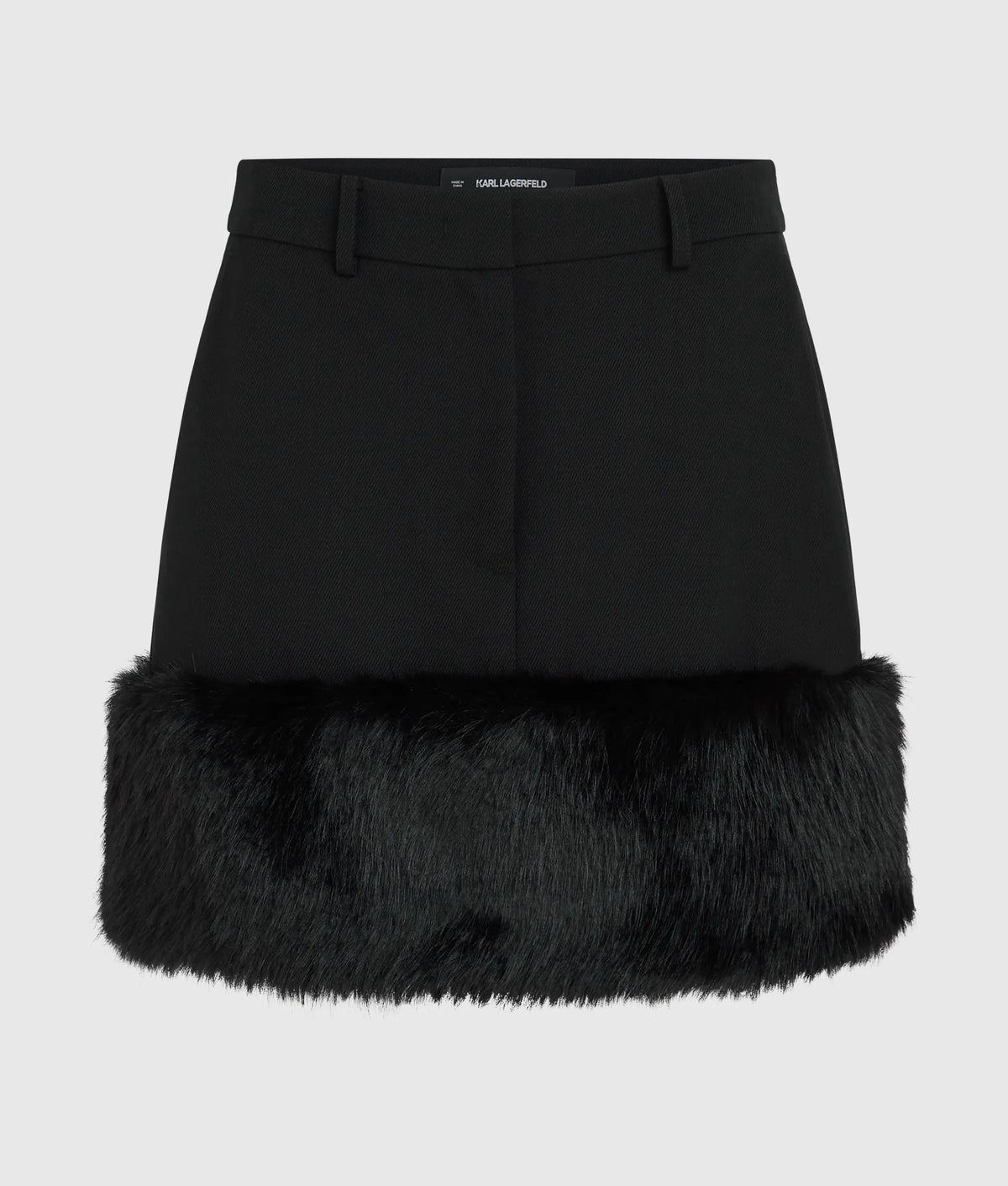 Faux-fur mini skirt