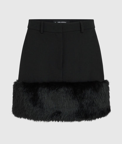 Faux-fur mini skirt