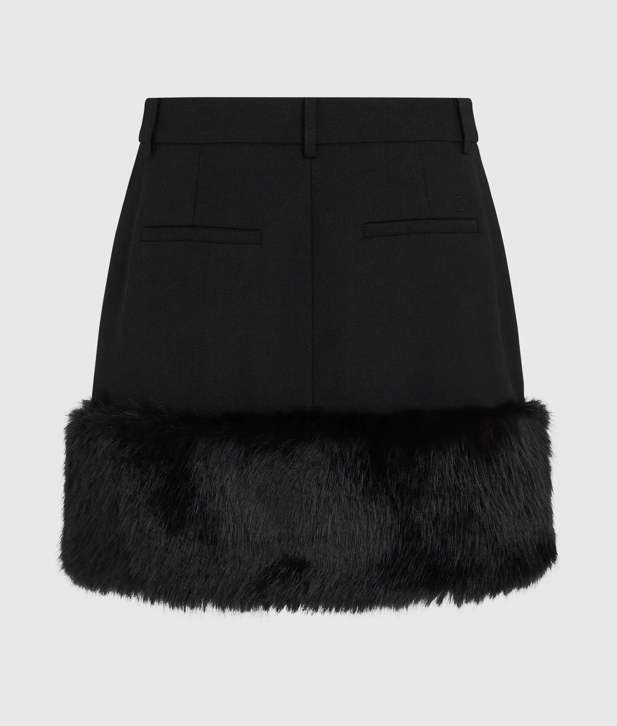 Faux-fur mini skirt