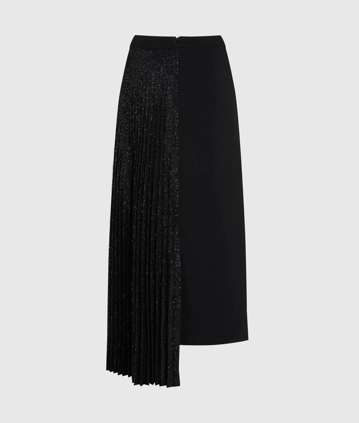 Asymmetric sequin skirt
