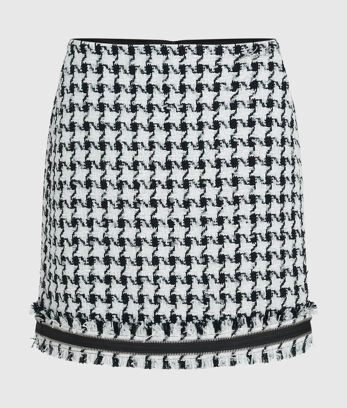 Houndstooth bouclé mini skirt
