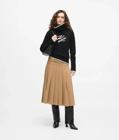 Pleated midi skirt