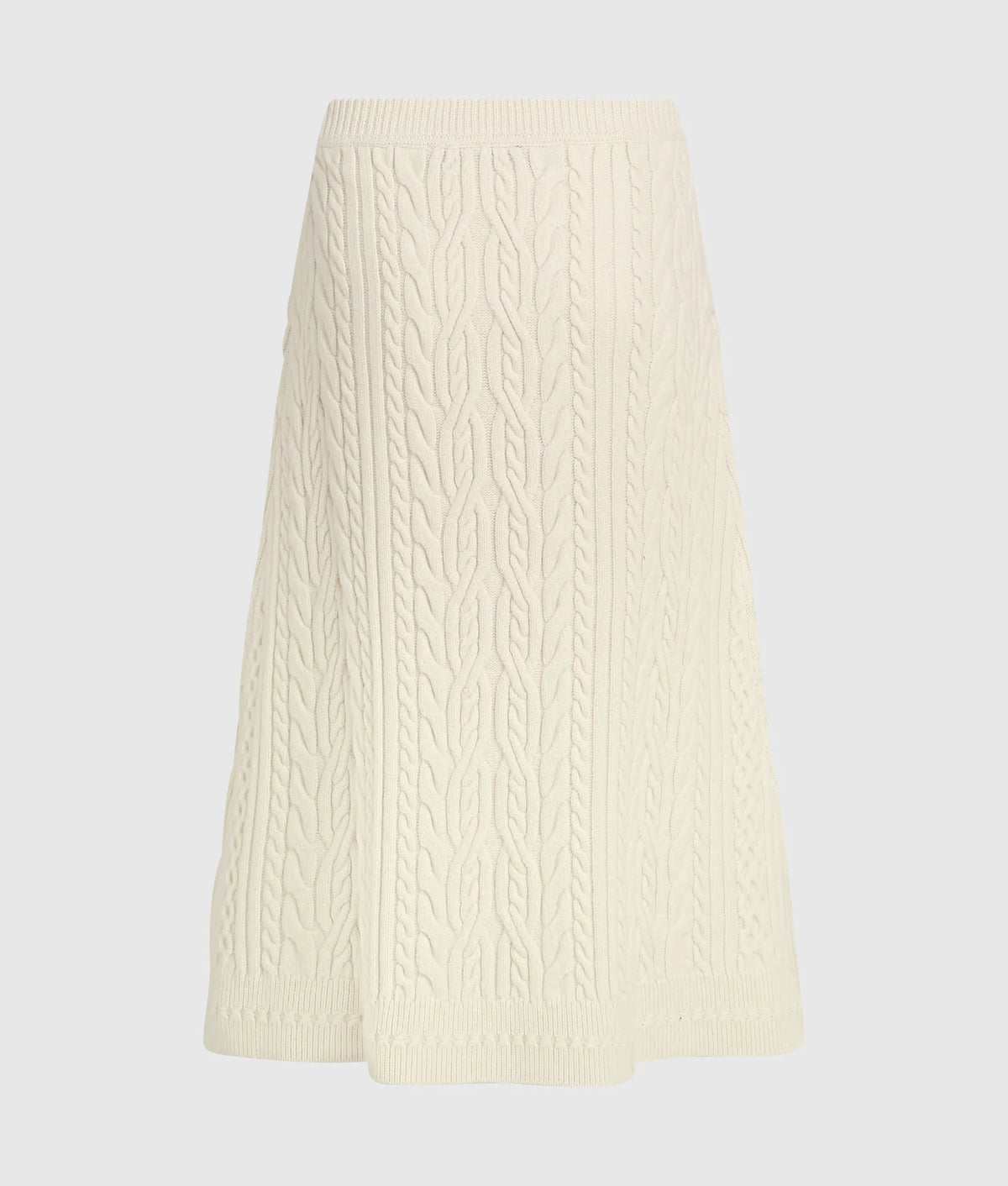 Wool-blend cable knit skirt