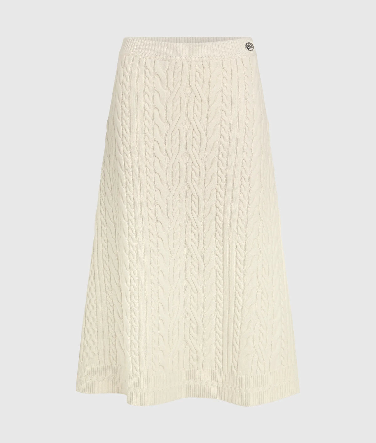 Wool-blend cable knit skirt