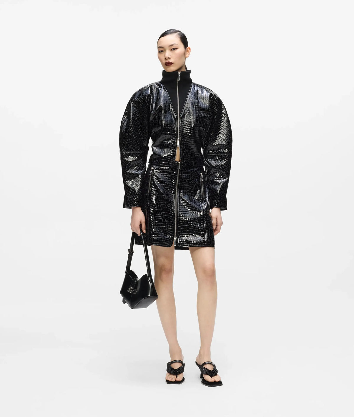 KL Studio croco leather skirt