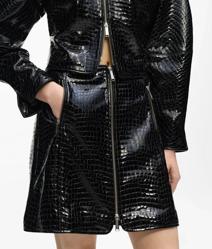 KL Studio croco leather skirt