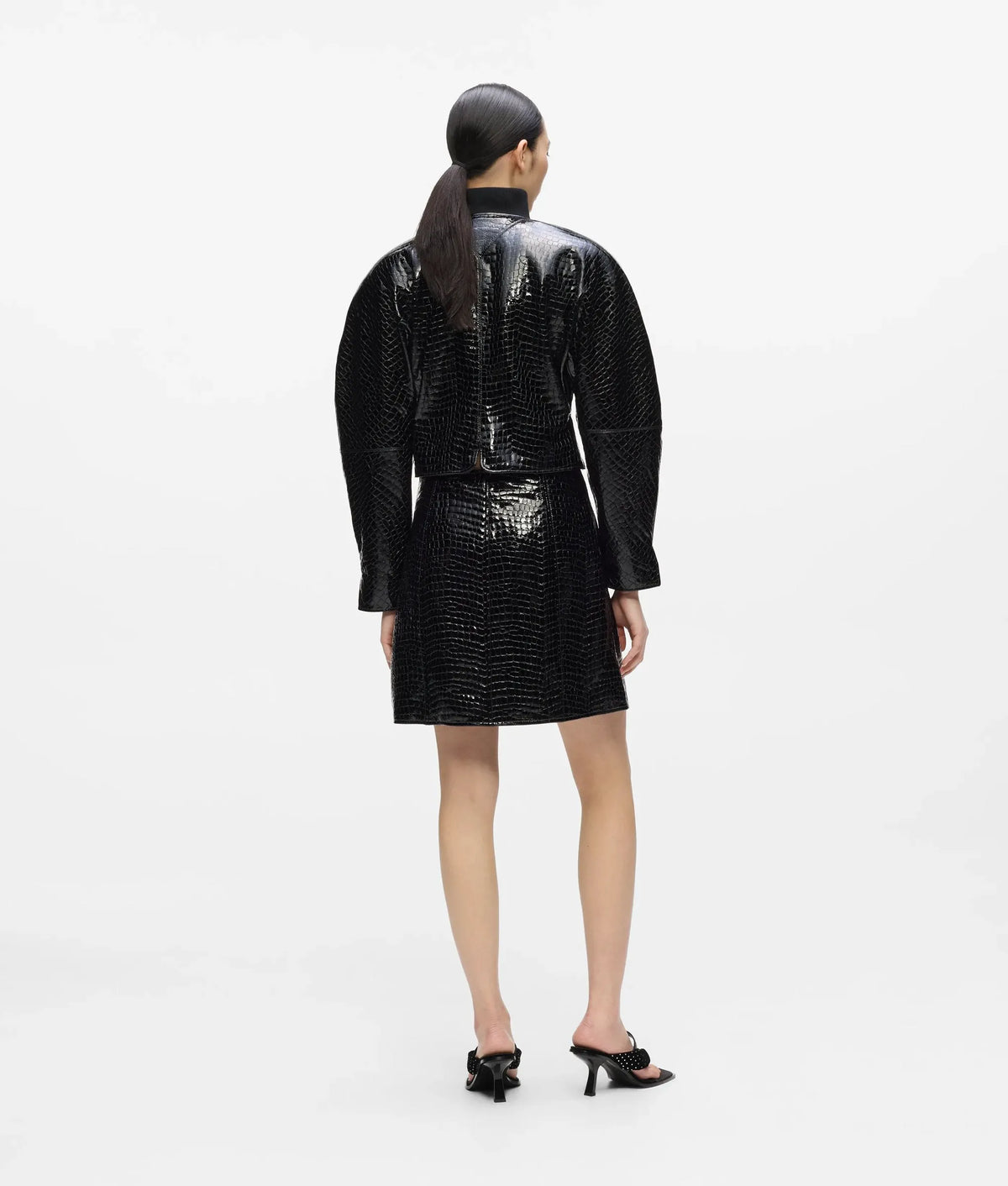 KL Studio croco leather skirt
