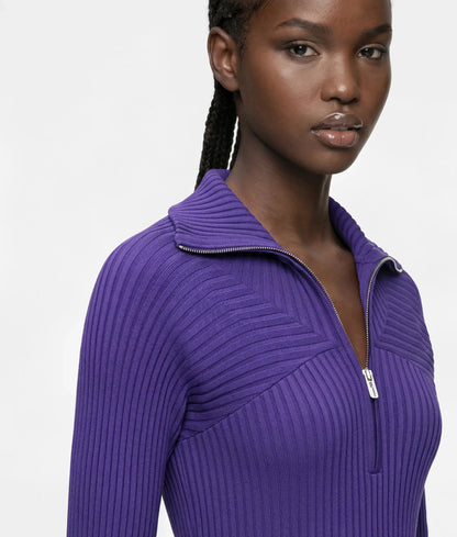 Zipped maxi knit dress