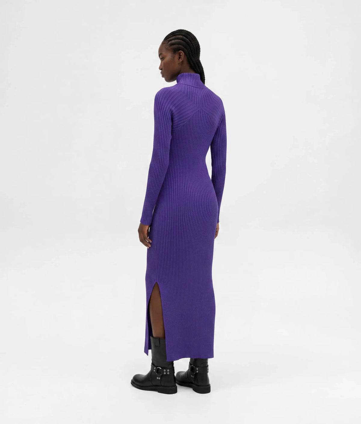 Zipped maxi knit dress