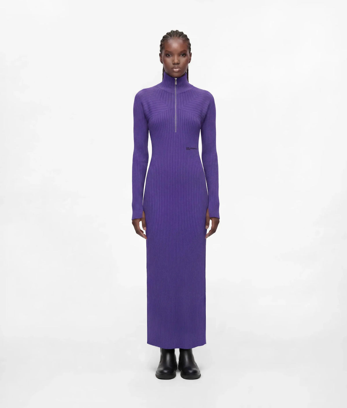 Zipped maxi knit dress