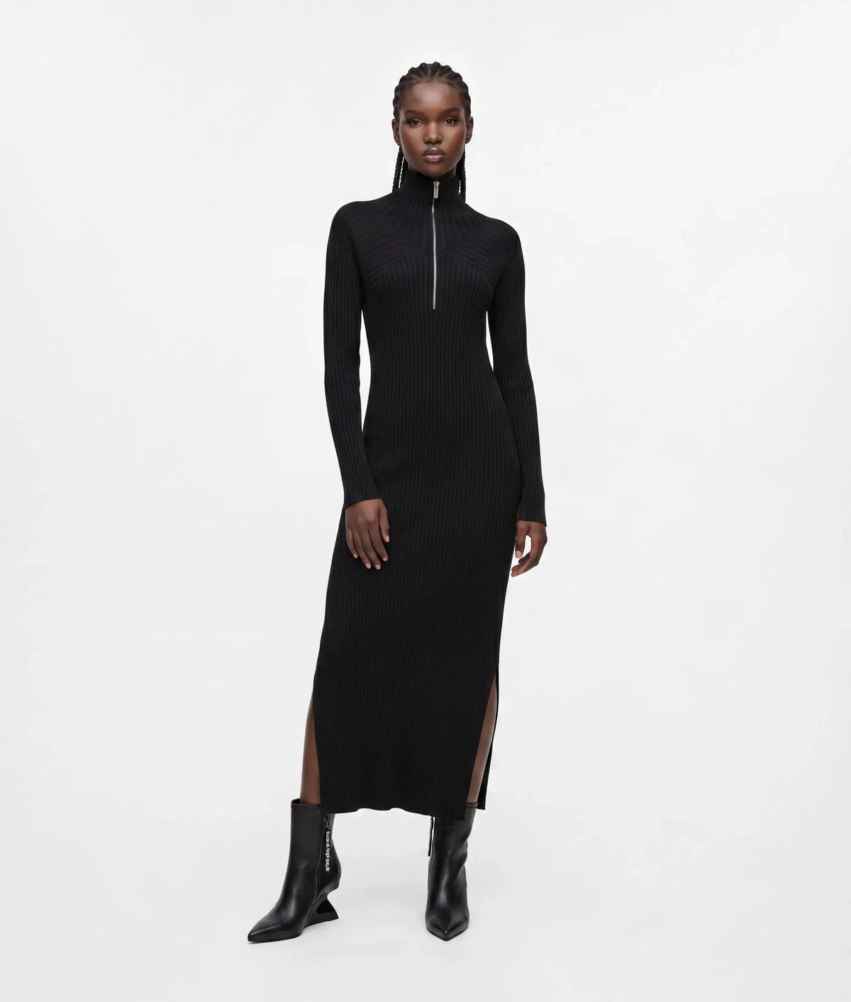 Zipped maxi knit dress