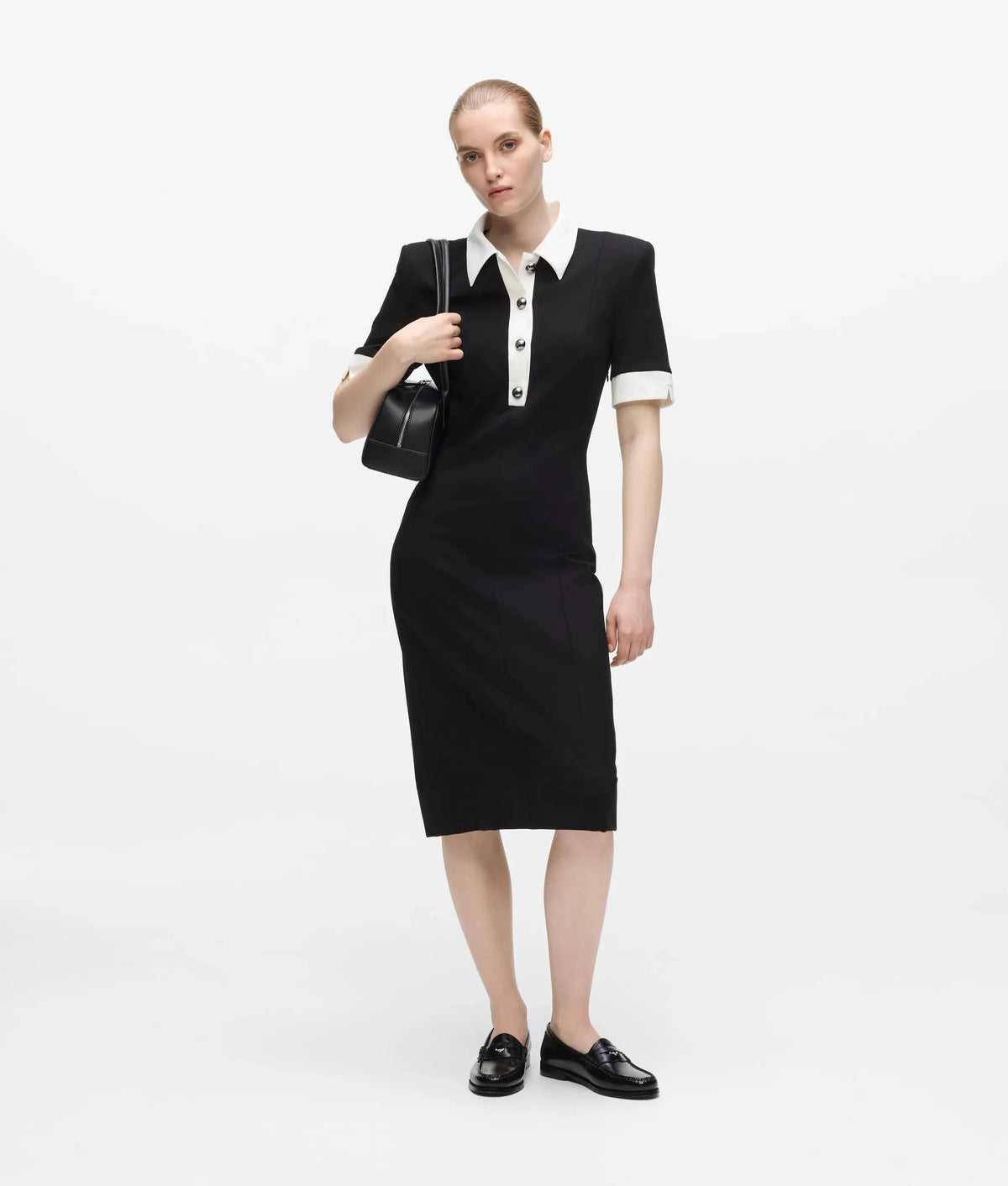 Contrast collar dress