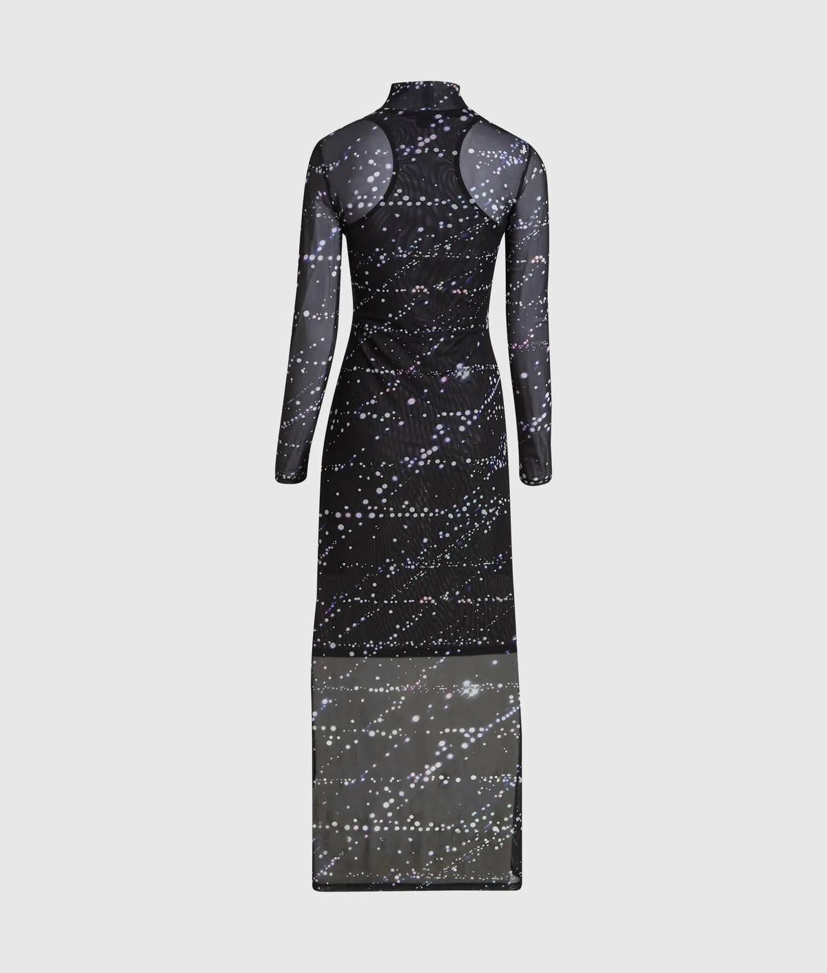 Mesh constellation print maxi dress