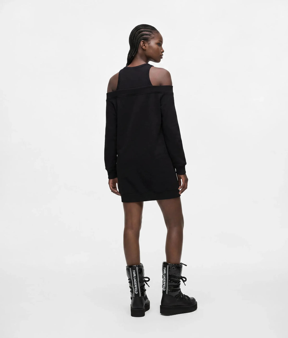 Cold-shoulder sweat dress