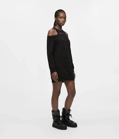 Cold-shoulder sweat dress