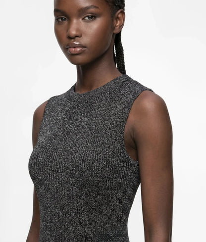 Metallic knit dress