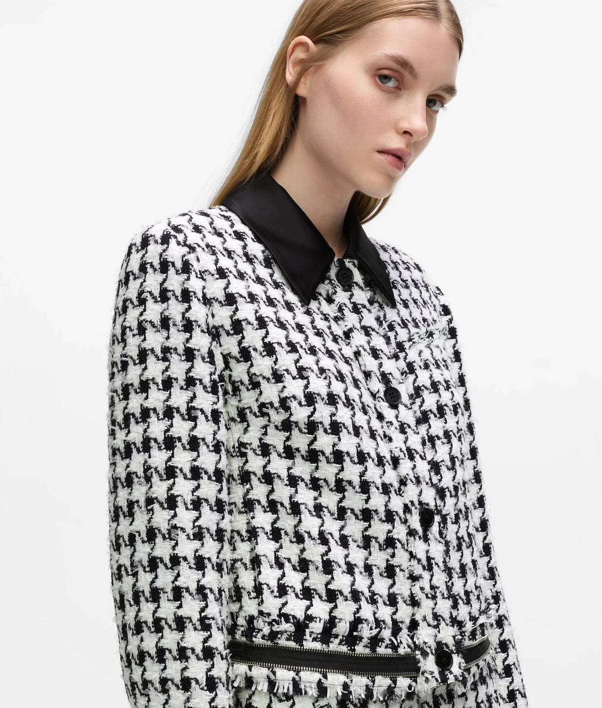 Houndstooth bouclé jacket