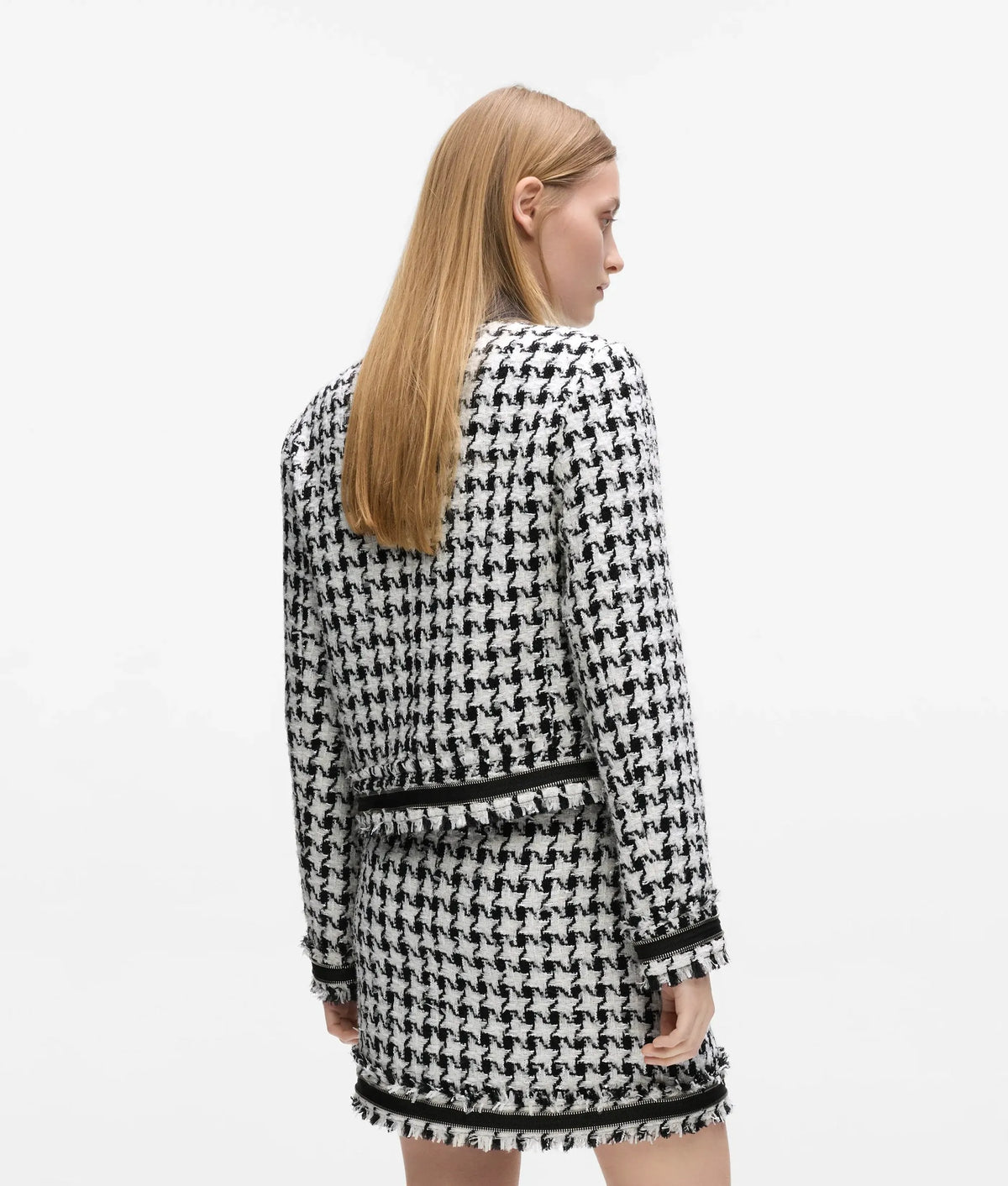 Houndstooth bouclé jacket
