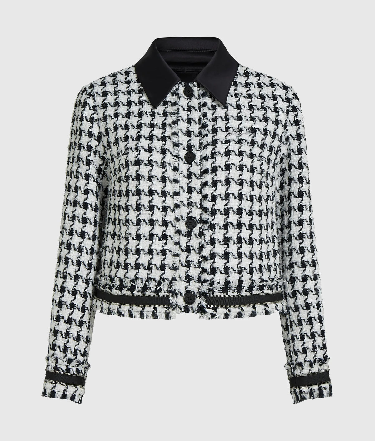 Houndstooth bouclé jacket