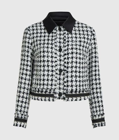 Houndstooth bouclé jacket