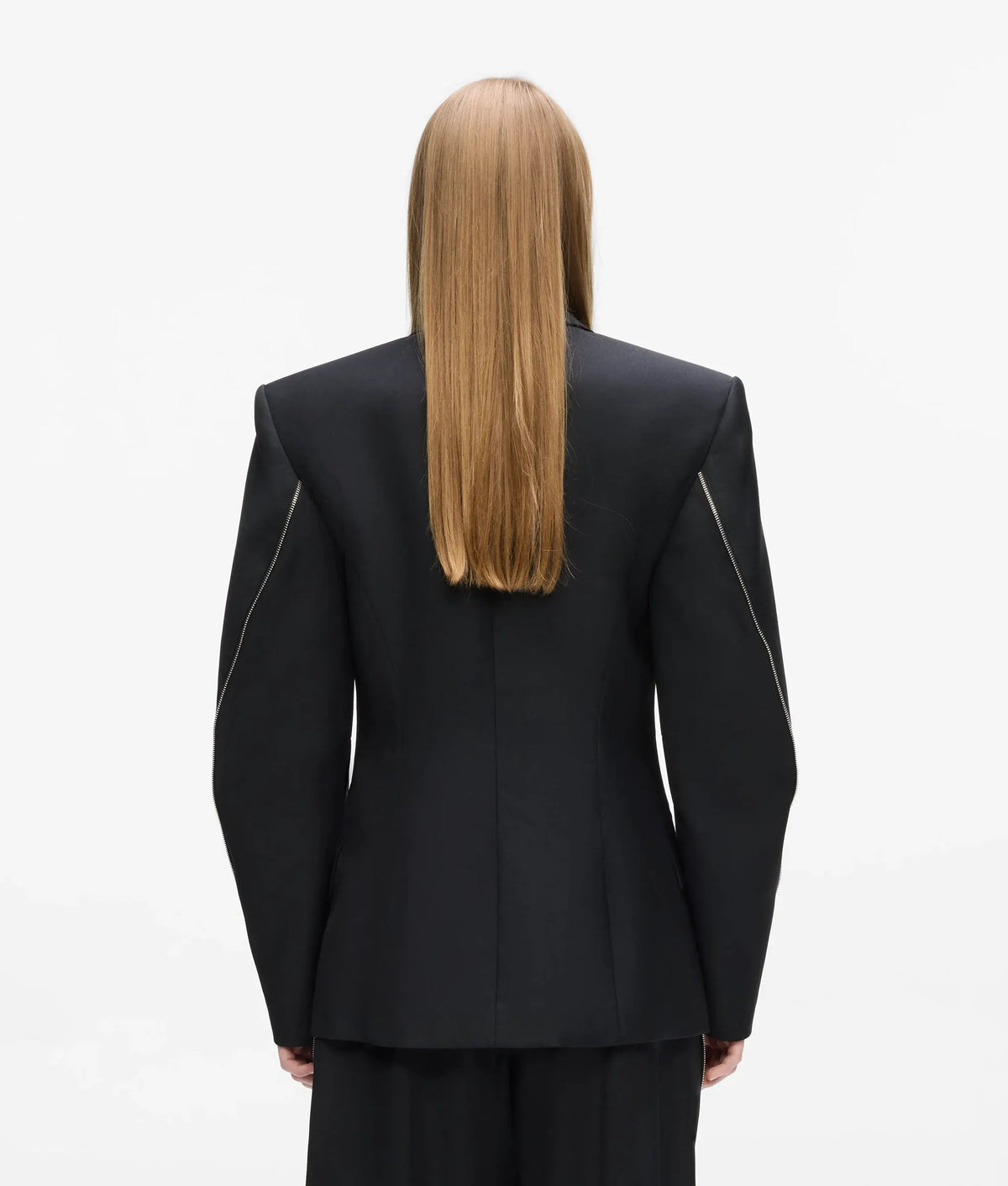 Zip detail tailored blazer