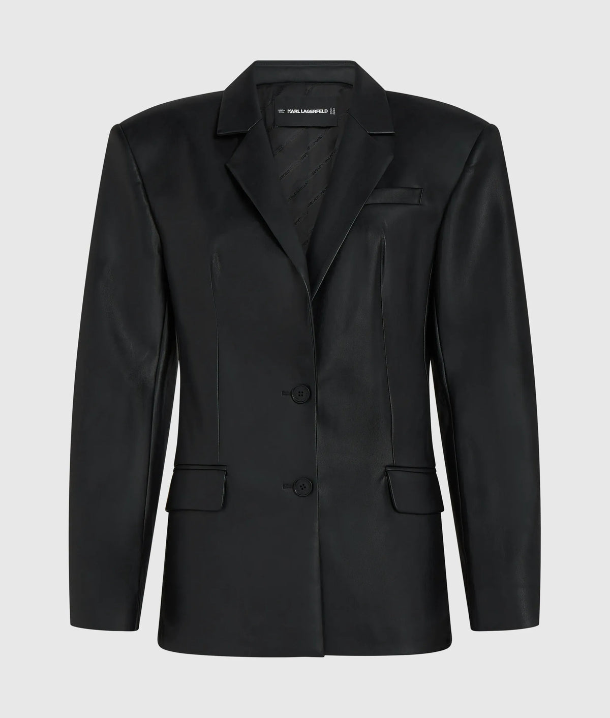 Oversized faux-leather blazer