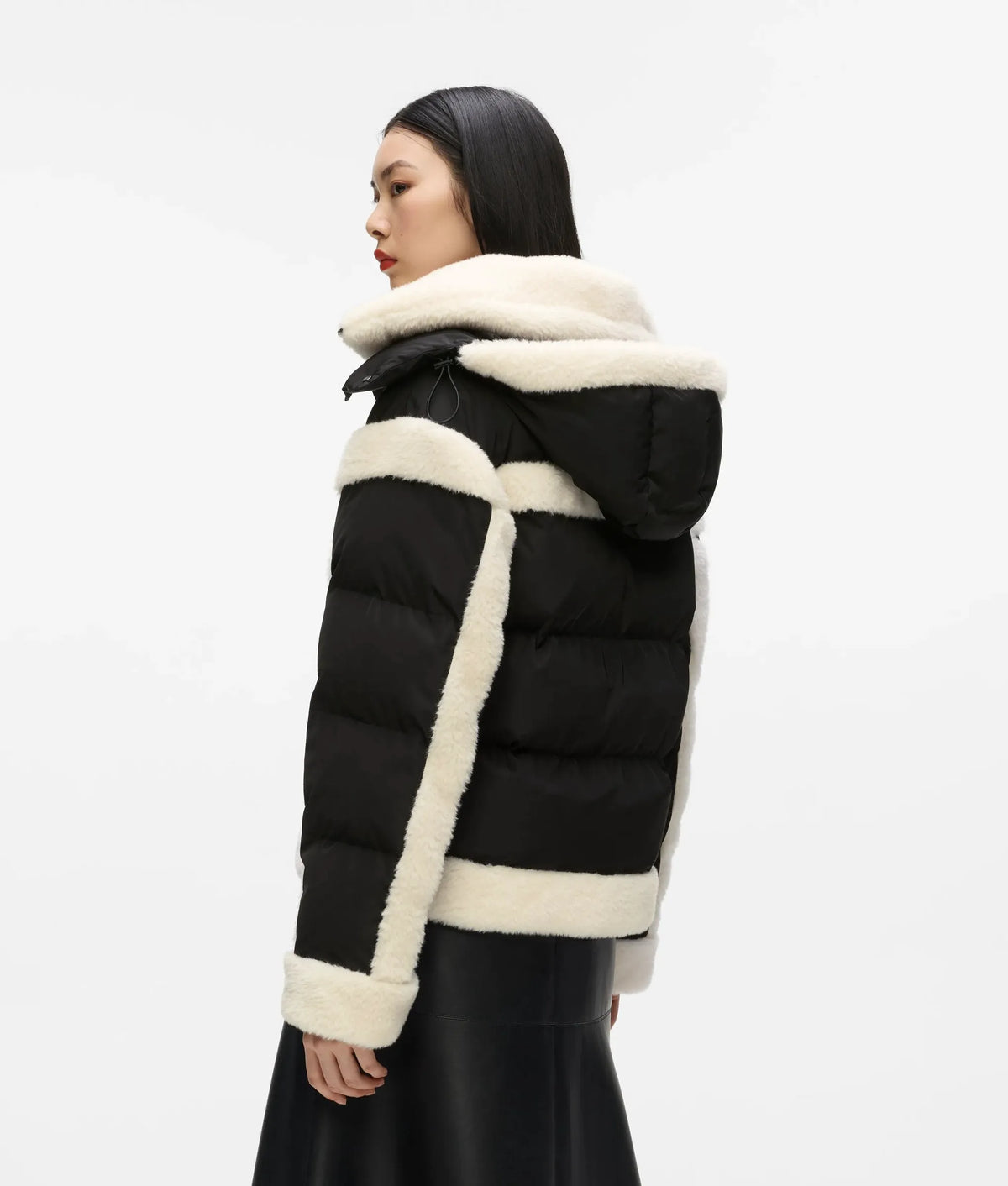 Faux-shearling puffer jacket