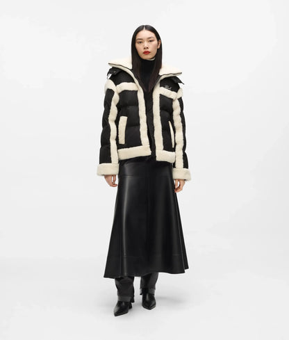 Faux-shearling puffer jacket