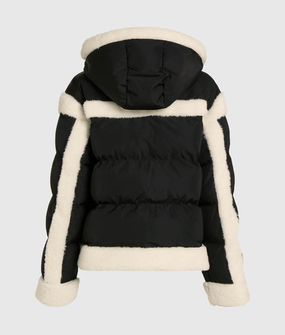 Faux-shearling puffer jacket