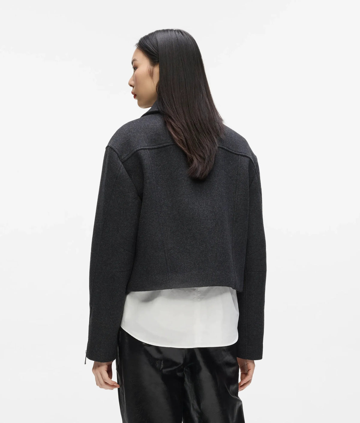 Wool-blend biker jacket