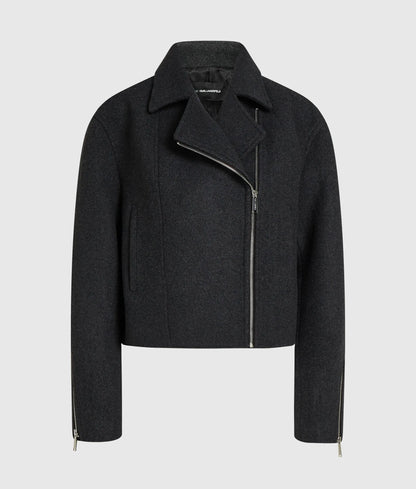 Wool-blend biker jacket