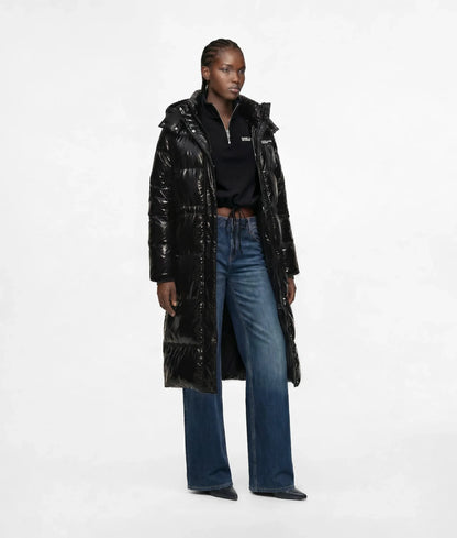 Long shiny puffer jacket