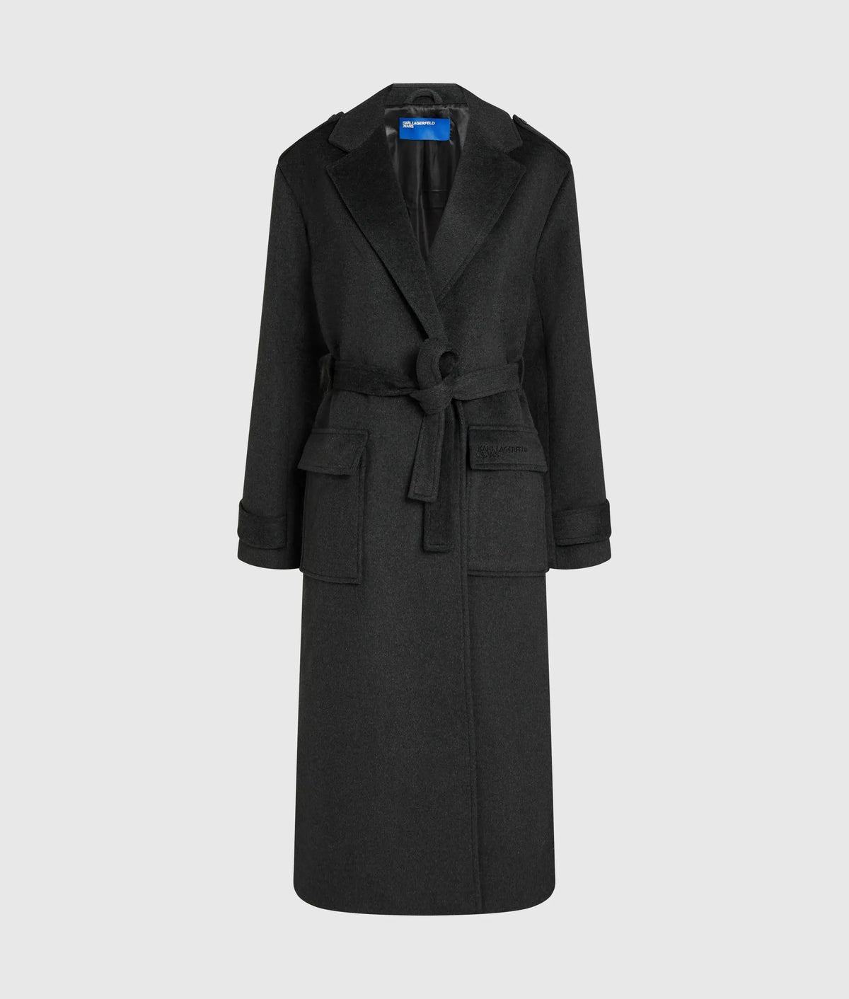 Wool-blend wrap coat