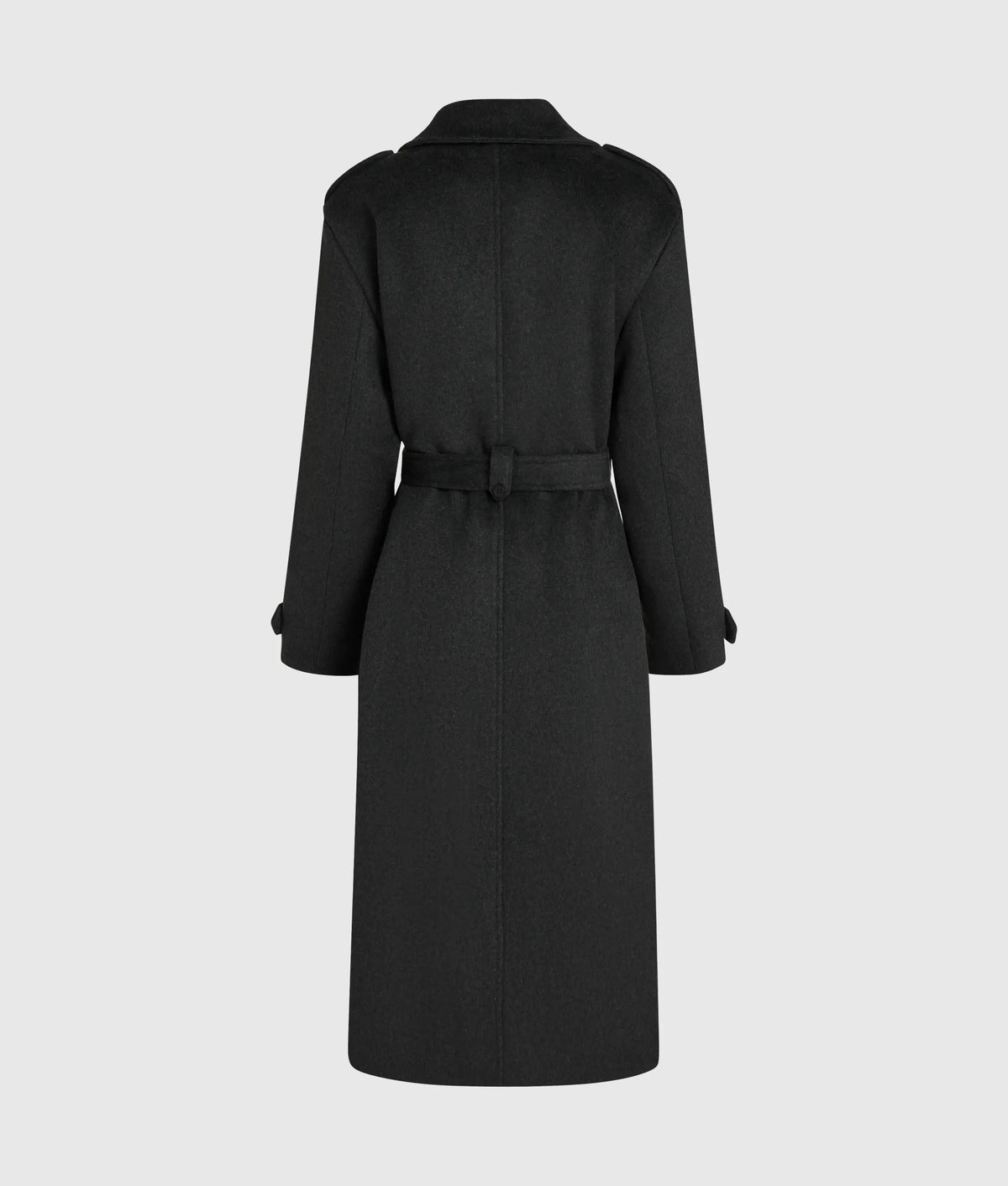 Wool-blend wrap coat