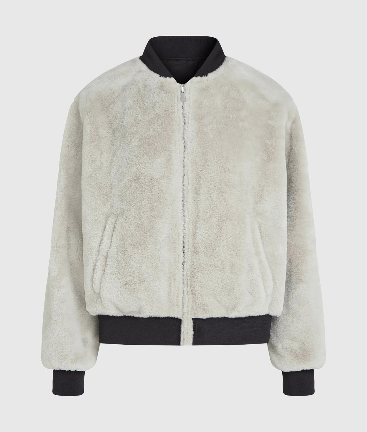 Reversible faux-fur bomber jacket