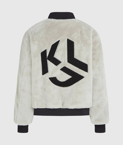 Reversible faux-fur bomber jacket