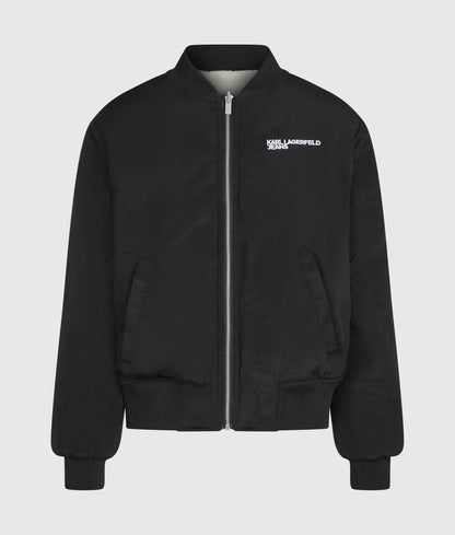 Reversible faux-fur bomber jacket