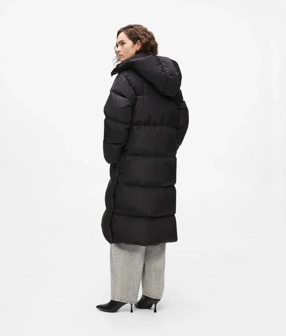 Long hooded puffer jacket