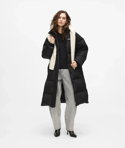 Long hooded puffer jacket