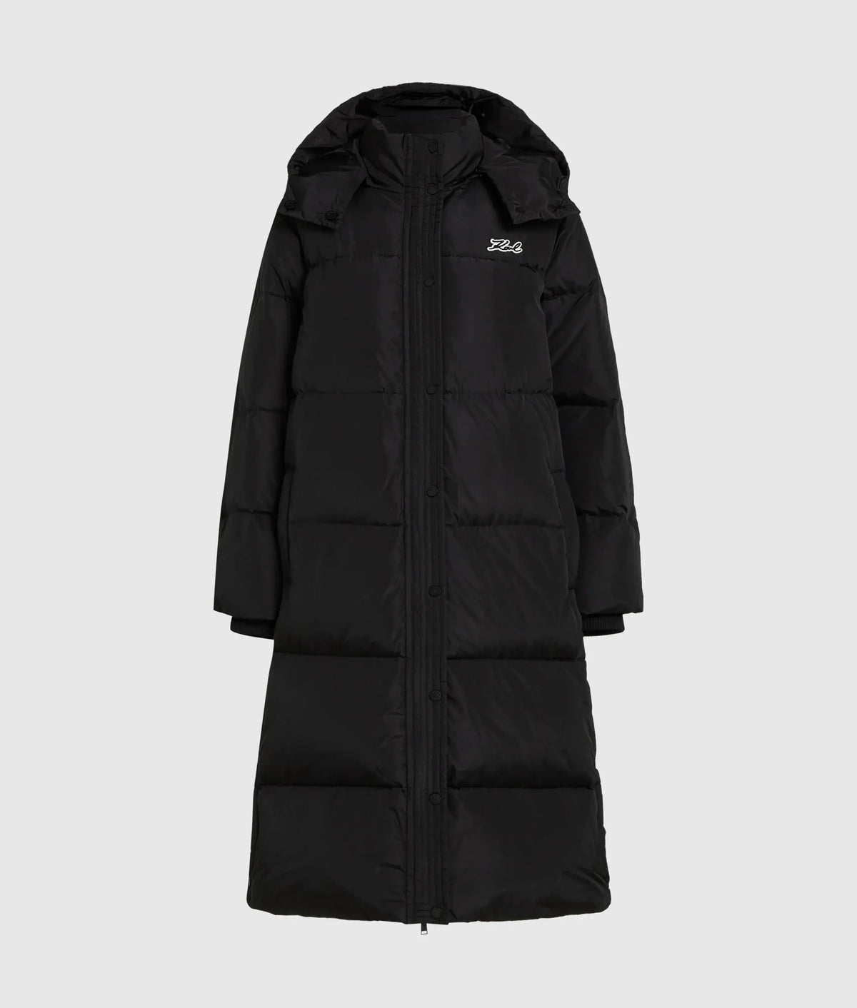 Long hooded puffer jacket