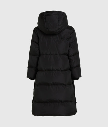 Long hooded puffer jacket