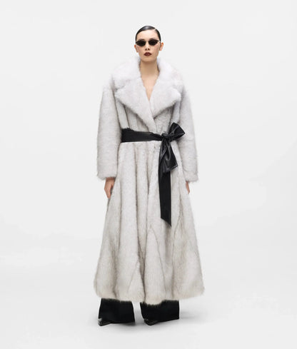 KL Studio long faux fur coat