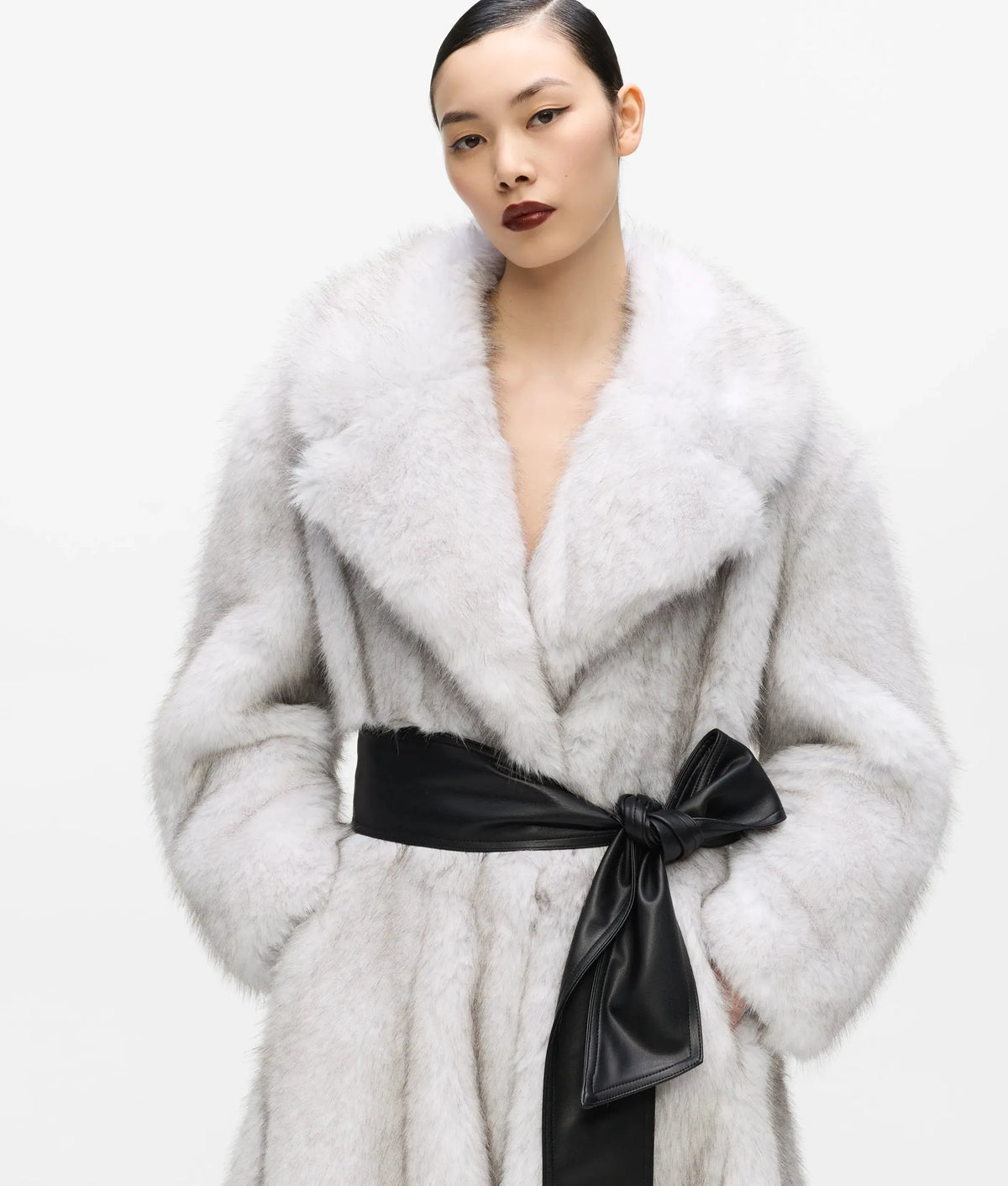 KL Studio long faux fur coat